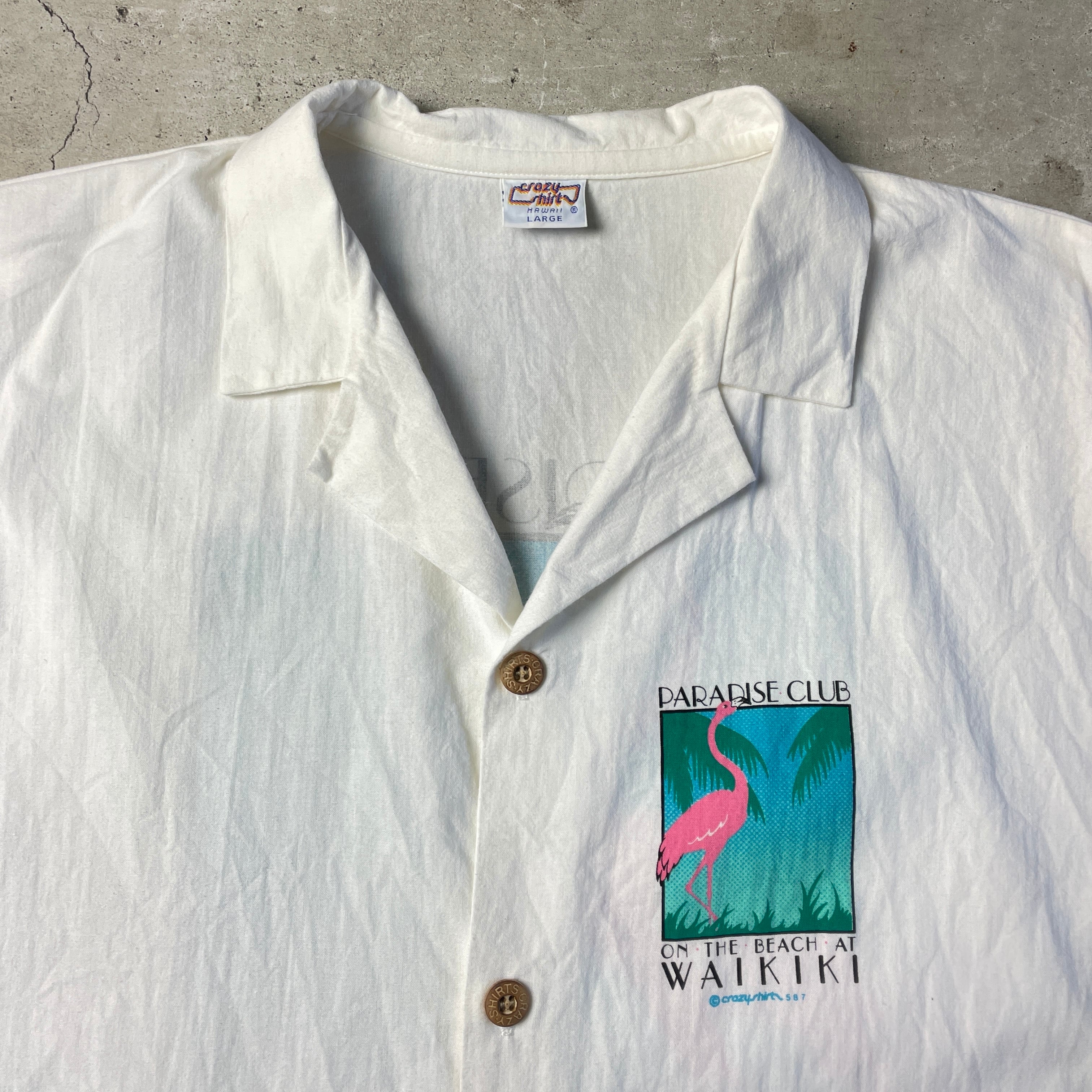 90年代 USA製 CRAZY SHIRT クレイジーシャツ フラミンゴ オープン 