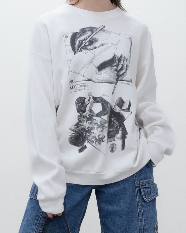 1990s art print sweatshirt  "M.C. Escher"