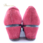 フラメンコ 衣装 サイズ4 1/2 Menkes 靴 レディース レッド系 赤 真っ赤 ヒール 釘有り メンケス スウェード ダンス 練習 舞台 発表会 イベント レディースシューズ フラメンコシューズ ダンスシューズ 赤色シューズ フラメンコ衣装