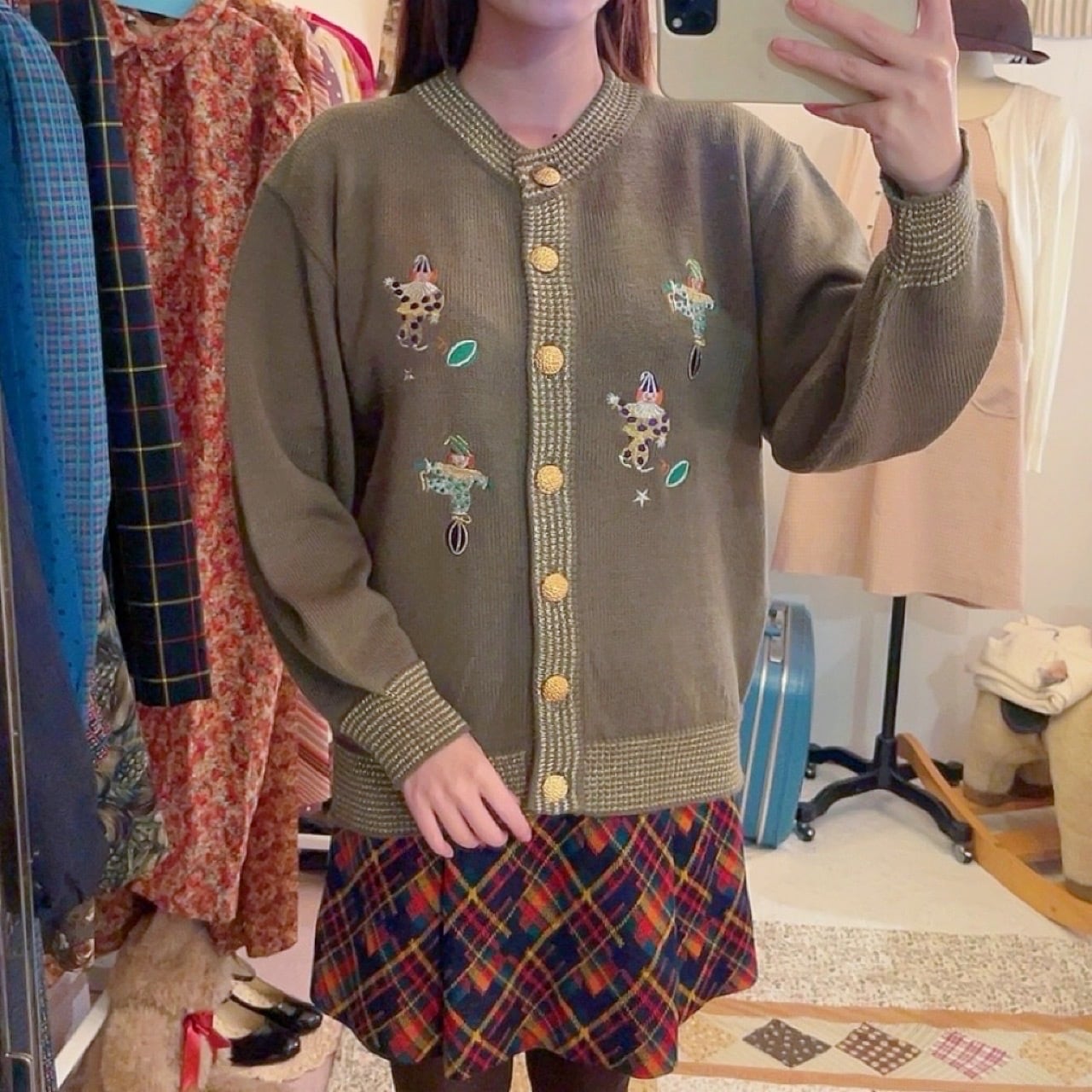 pierrot gold button knit cardigan