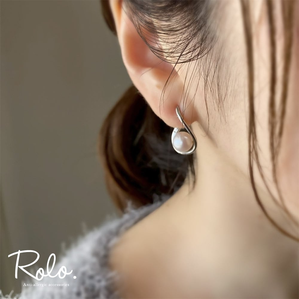 淡水パールドロップピアス SV925ポスト