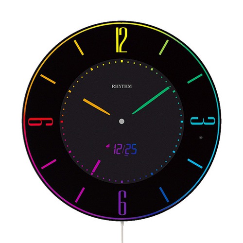 掛け時計 デジタル時計 カラーグラデーション 明るさ2段階調整