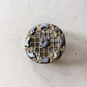 19世紀 フランス 2.6c 黒銀の雲と金の空とカットスチールボタン アンティーク