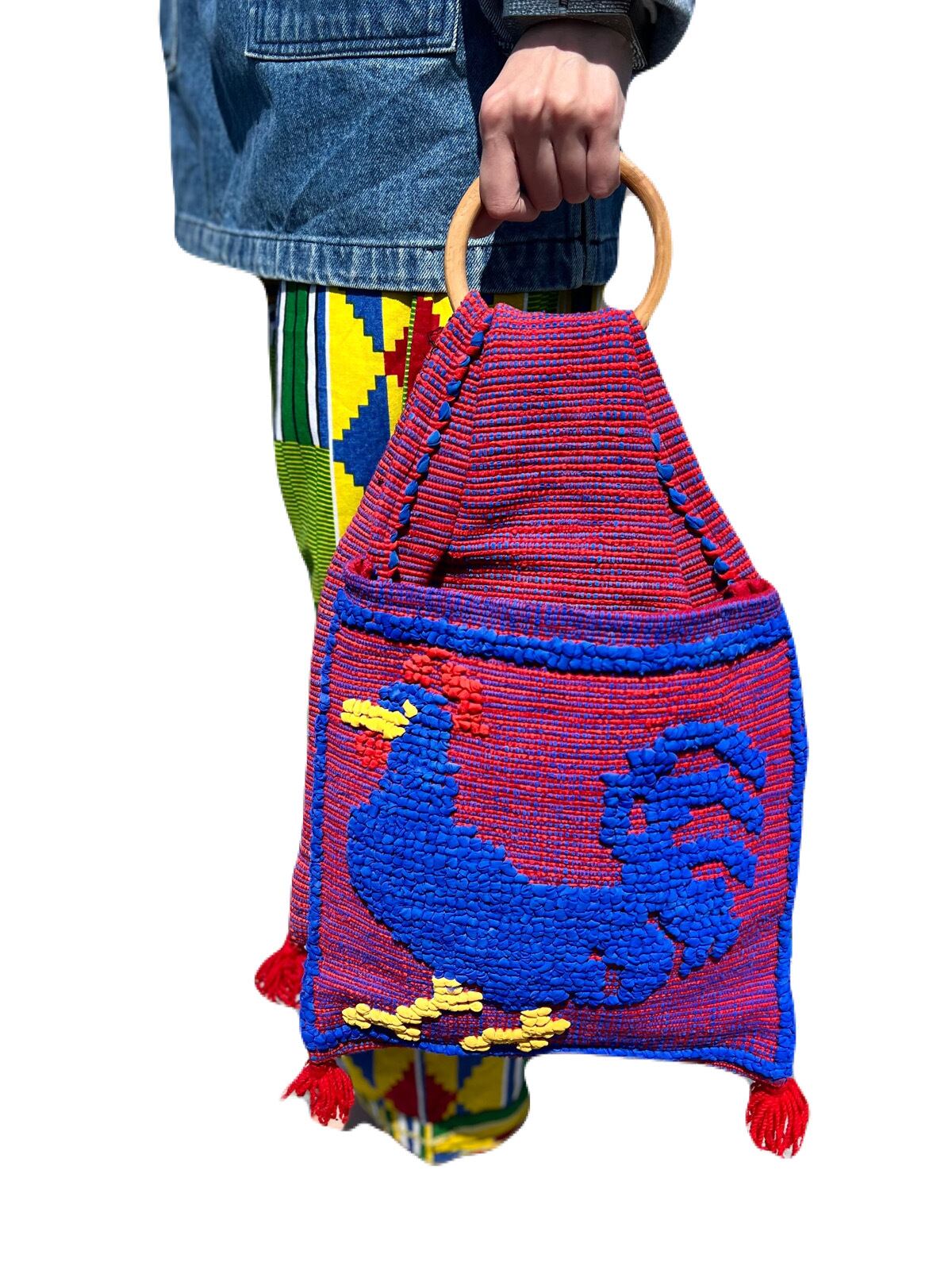 Vintage handmade bird bag ( ヴィンテージ ハンドメイド 鳥 × ウッド