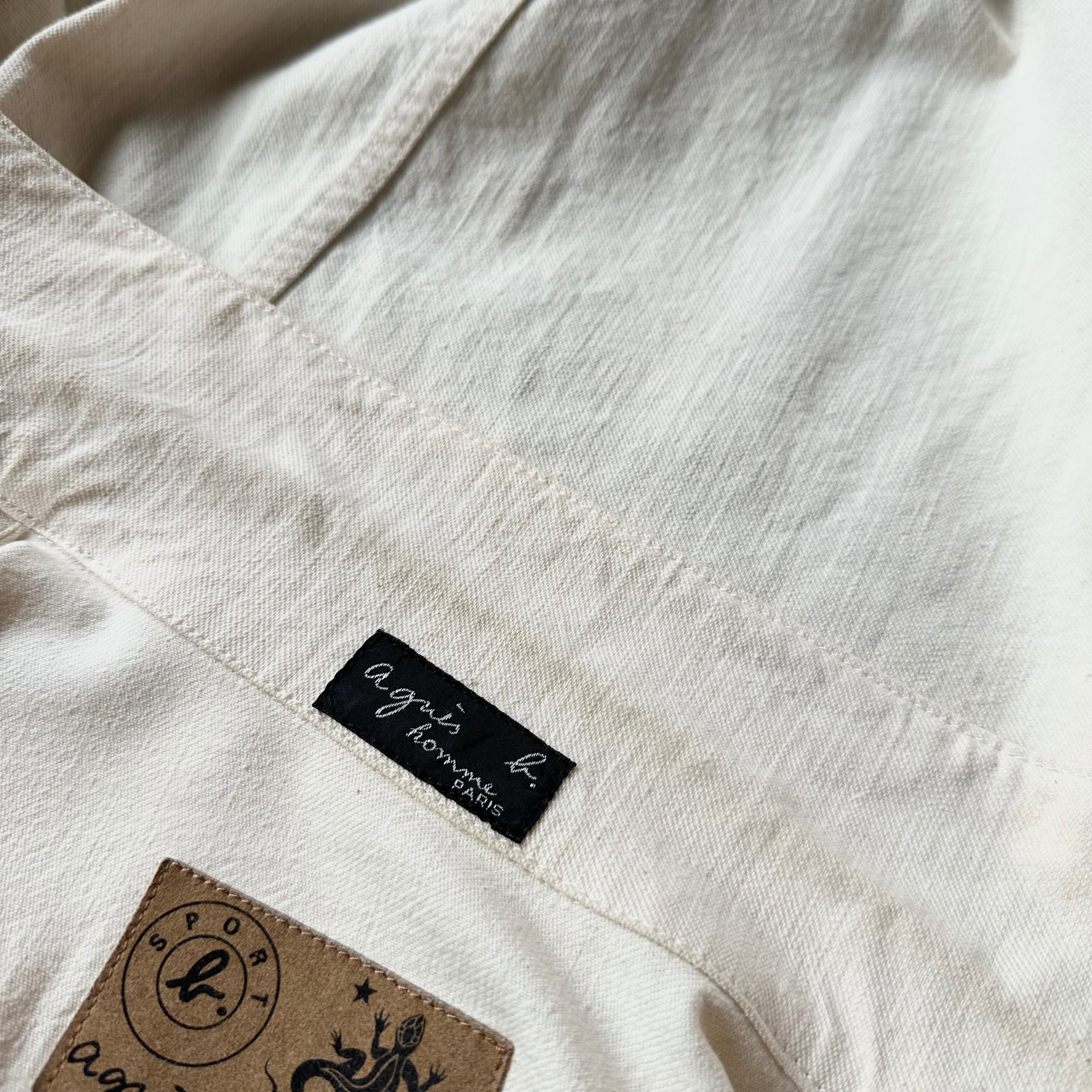 agnes b. HOMME WHITE DENIM JACKET MADE IN FRANCE | safarionline