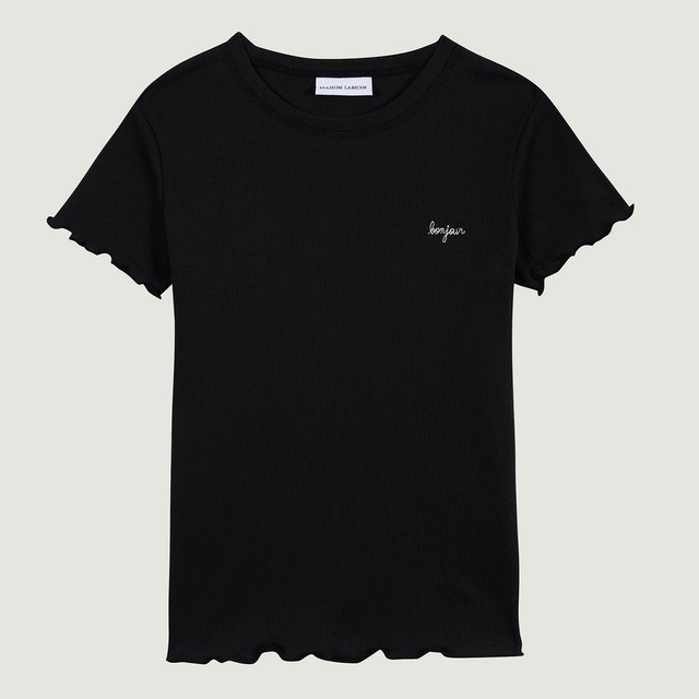MAISON LABICHE　AMOUR RIB TEE　BLACK