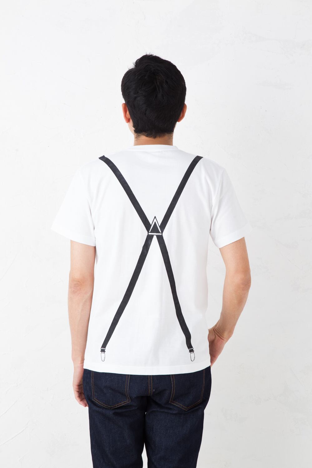 メール便送料無料】だまし絵 ネクタイ サスペンダー Tシャツ 半袖 5.6