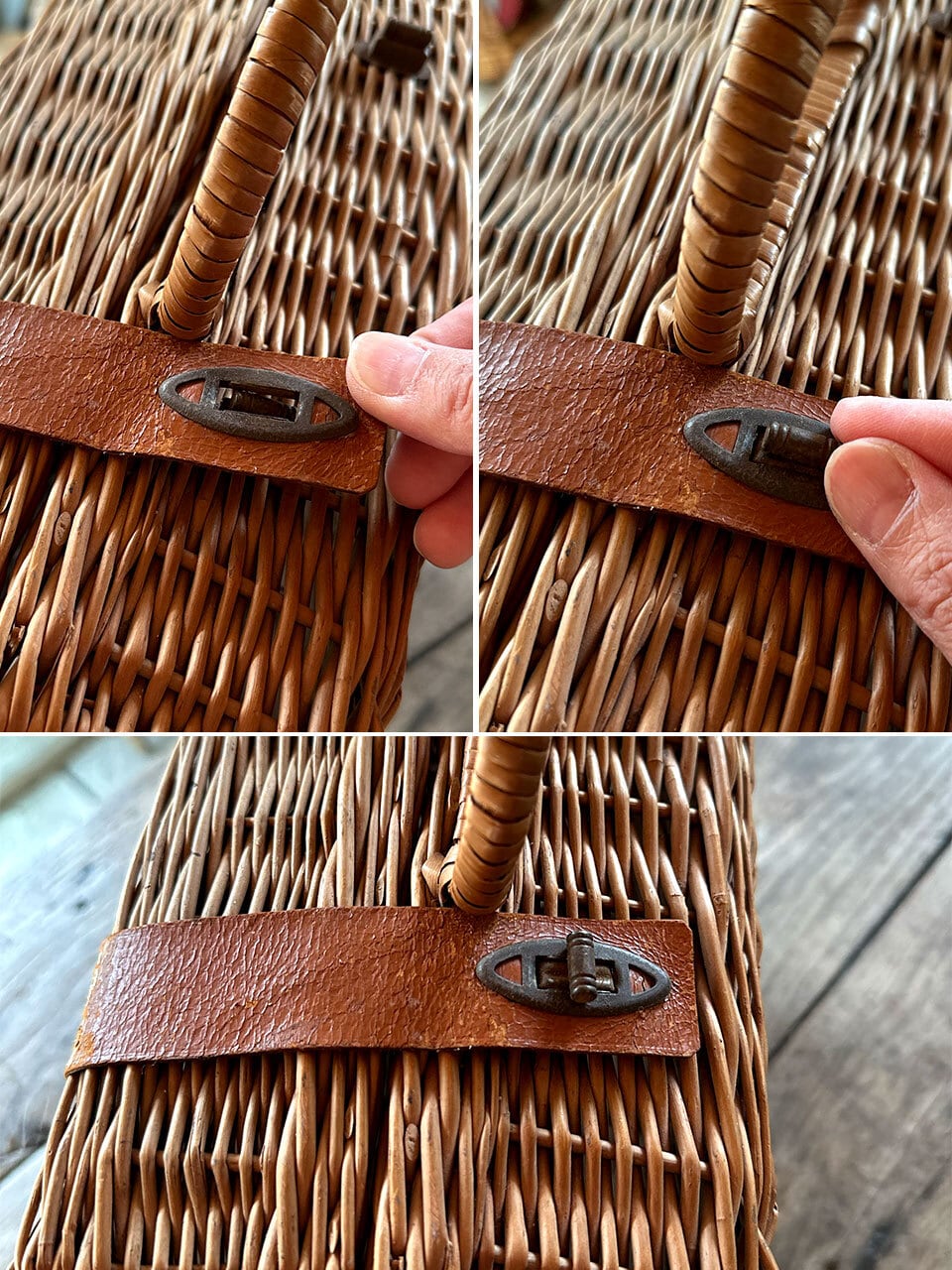 トランク型パニエ レザーベルト カゴバッグ | Brocante de La Cocotte