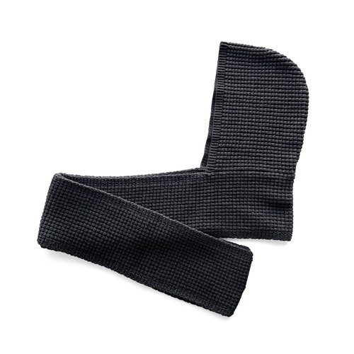 COMFORTABLE REASON / WAFFLE HOOD SCARF CHARCOAL