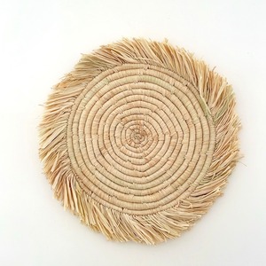 Raffia fringe pot mat  ラフィアフリンジポットマット