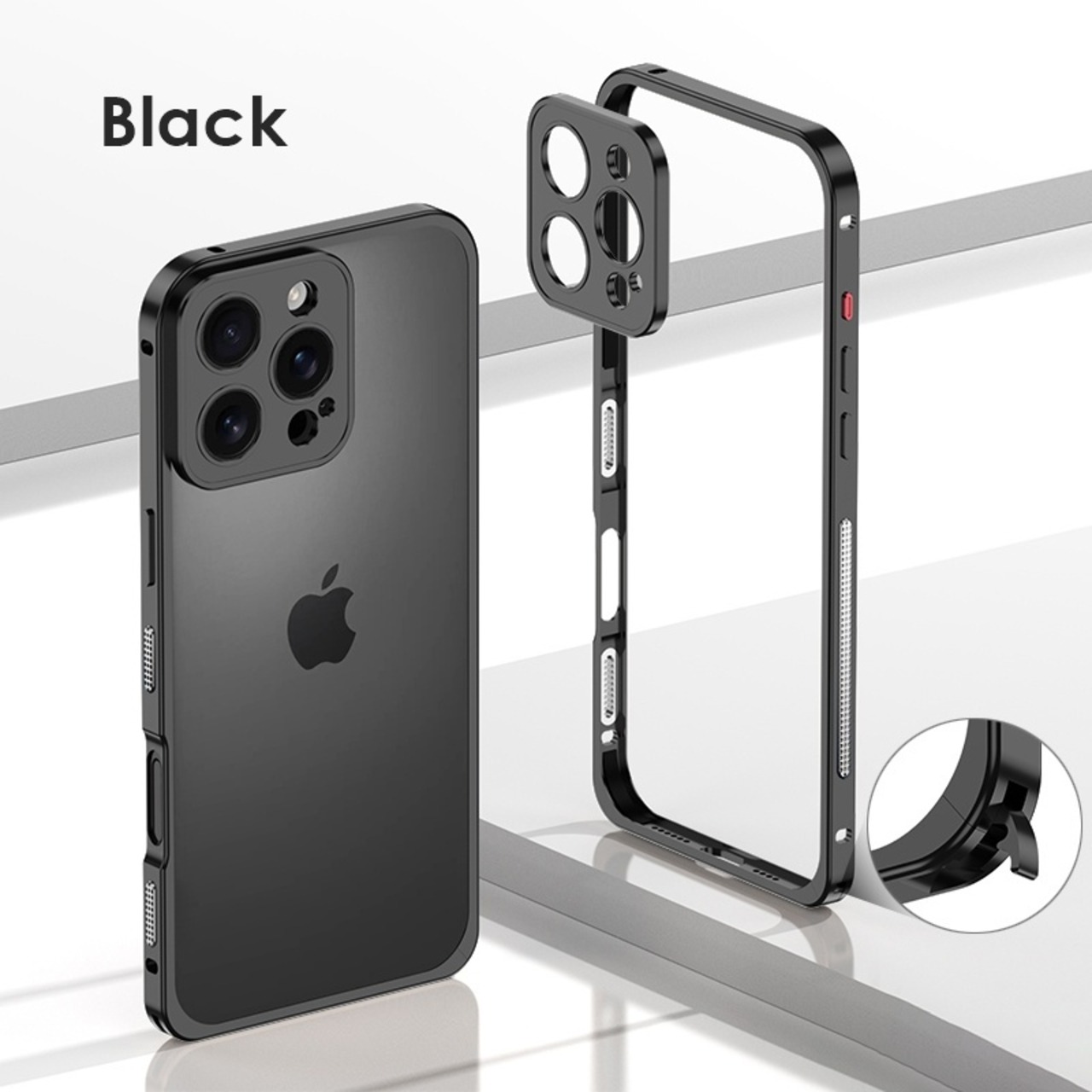 ◆iPhone 16/15/14/13/Pro/Pro Max/Plus/e◆Lock Metal Frame + Camera Cover Case / ロック メタルフレーム + カメラ カバー スマホケース