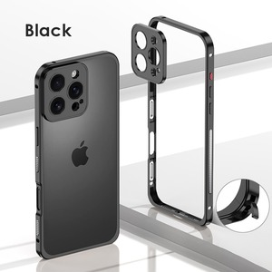 ◆iPhone 16/15/14/13/Pro/Pro Max/Plus/e◆Lock Metal Frame + Camera Cover Case / ロック メタルフレーム + カメラ カバー スマホケース