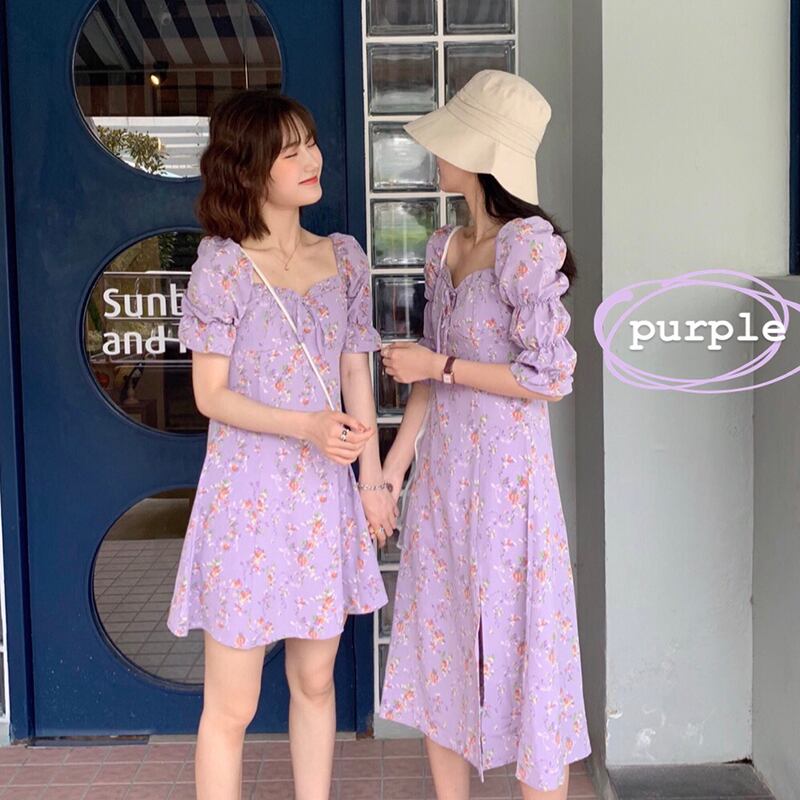 スプリング夏服スタンダードフローラルミニ ワンピースワンピース