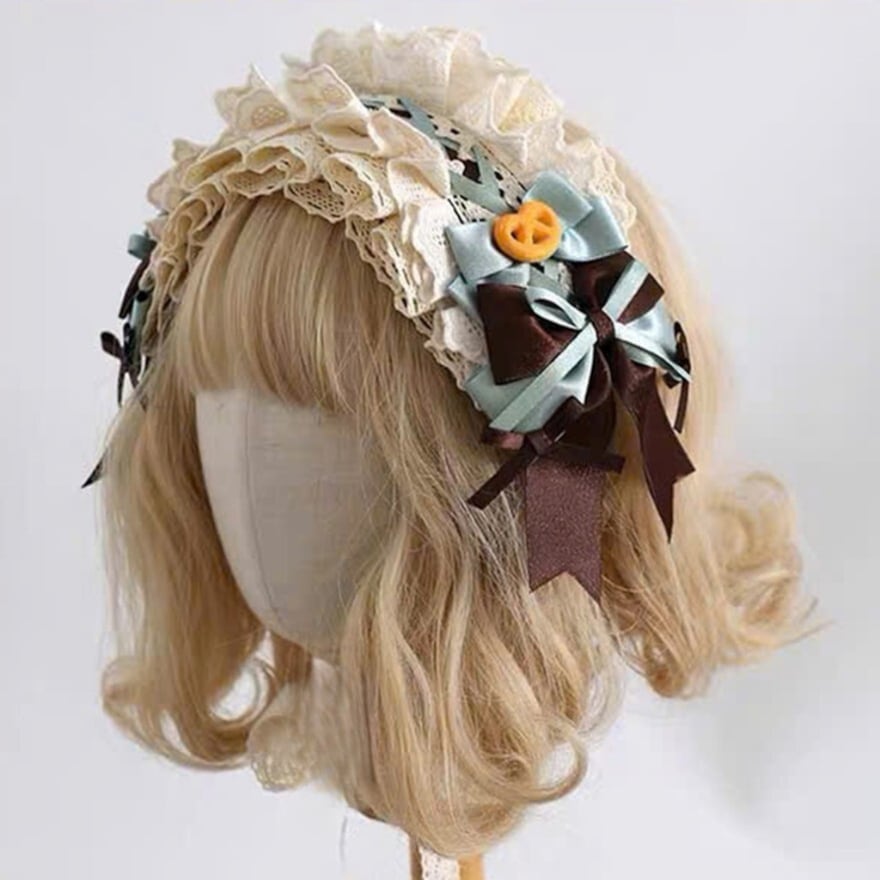 ロリータファッション ヘアアクセサリー チョコミント ヘアバンド クマ