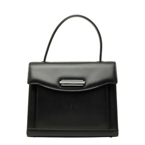 ジバンシー ロゴ ハンドバッグ ブラック レザー レディース Givenchy 【中古】
