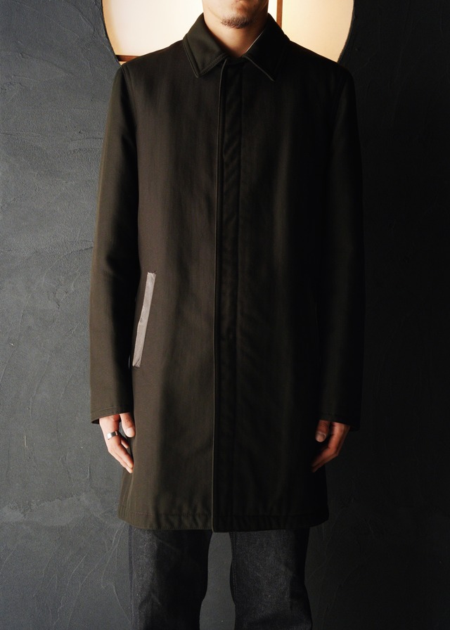 90’s COMME CA DU MODE MEN switching leather nylon bal collar coat