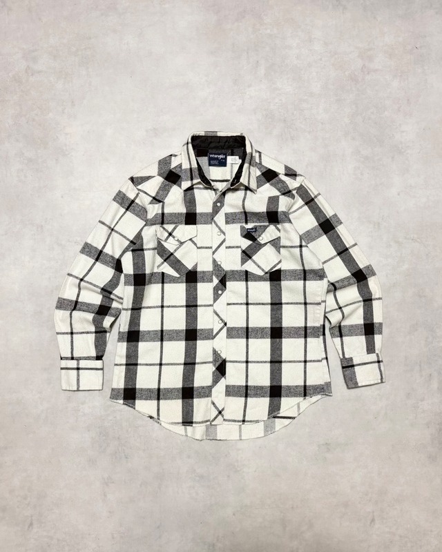 【VINTAGE】1990's “Wrangler” Plaid Flannel Western Shirt MADE IN USA