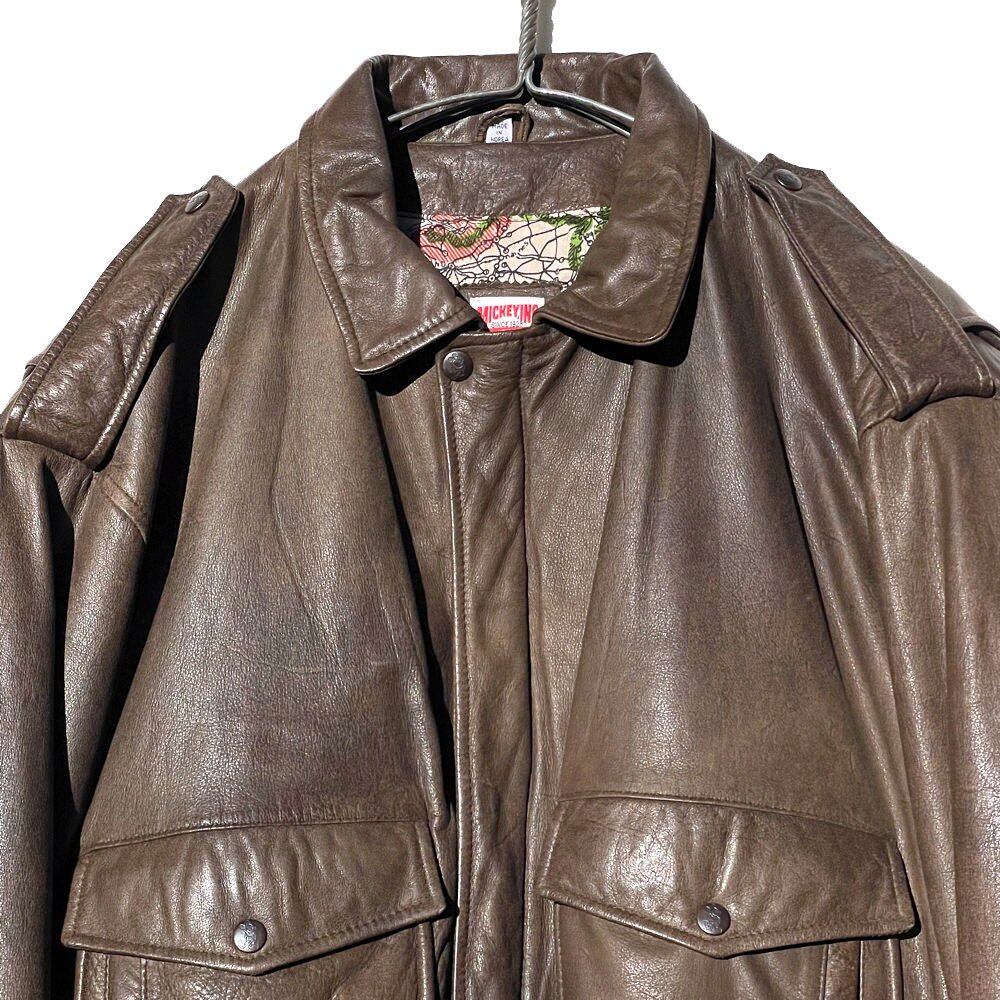ジャケット・アウター 90s Disney mickey G-1 leather jacket Old Mickey [Mickey,INC] Disney Official G-1 Leather Jacket