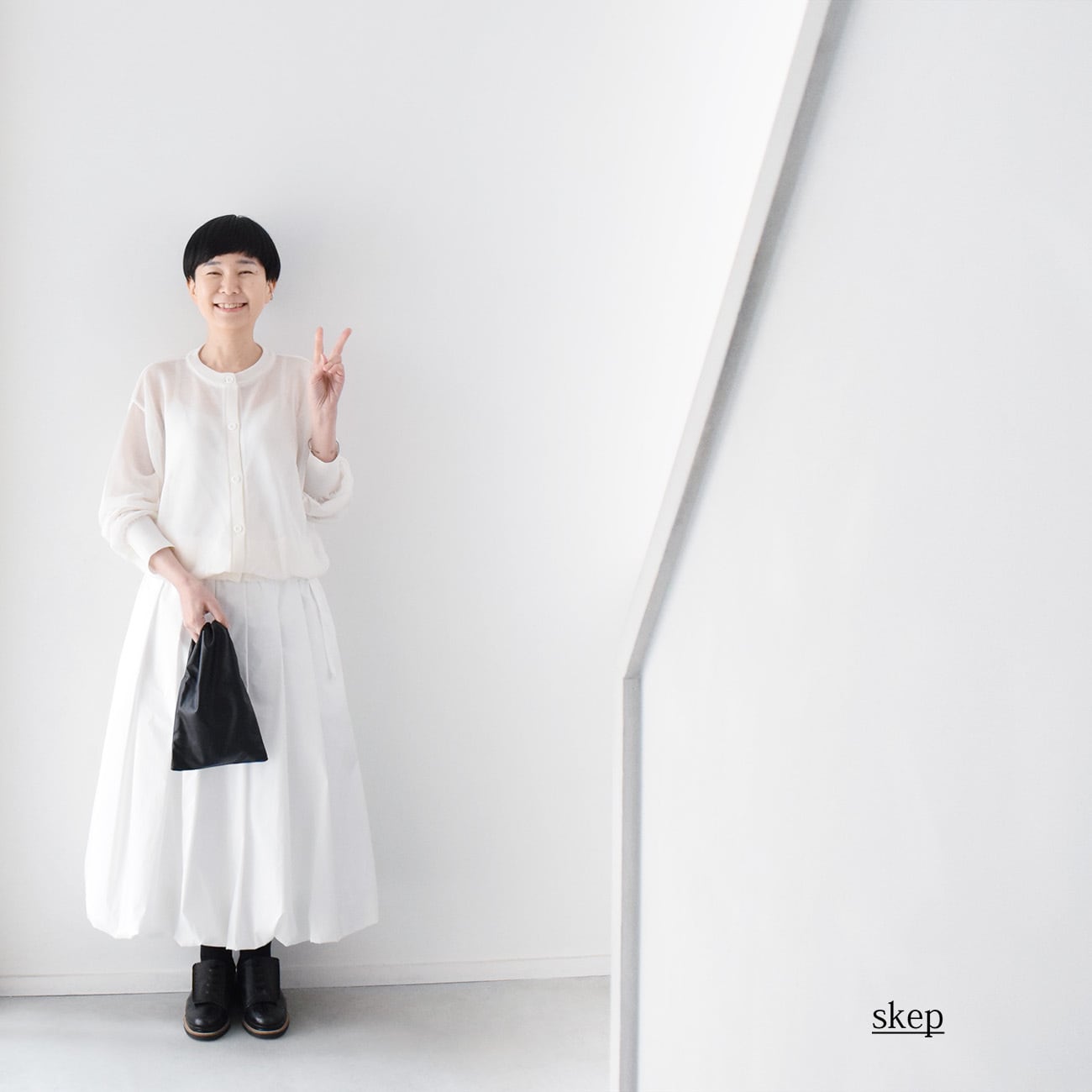バルーンスカート：白［SK33STWH］ | skep-online shop