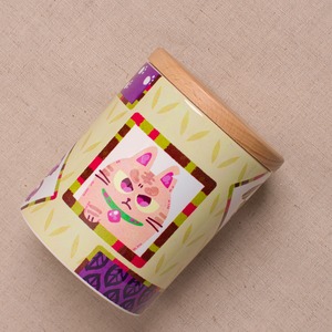 お茶ノ助の額縁柄キャニスター