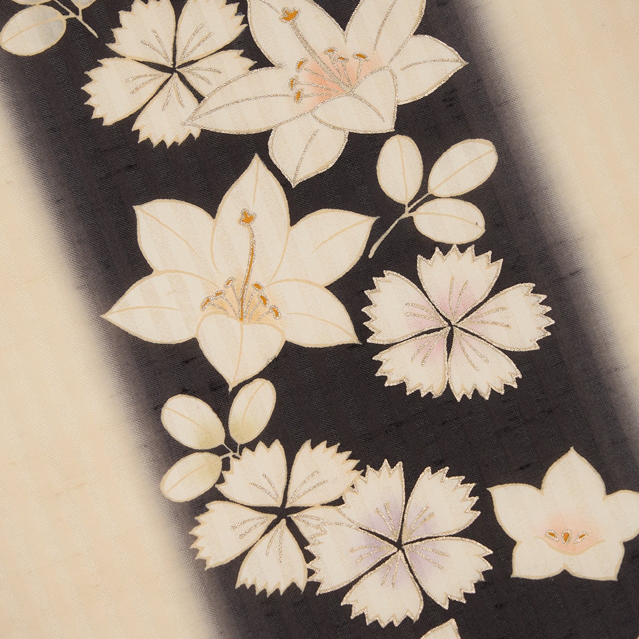 染め分けに秋草の模様 紋紗 夏名古屋帯【中古】 | かわの屋