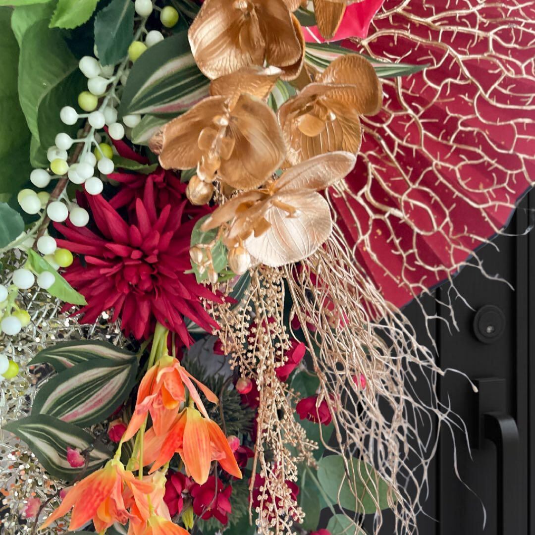 豪華しめ縄リース 特大サイズ／縁起華やぐ雅の祝い飾り しめ縄