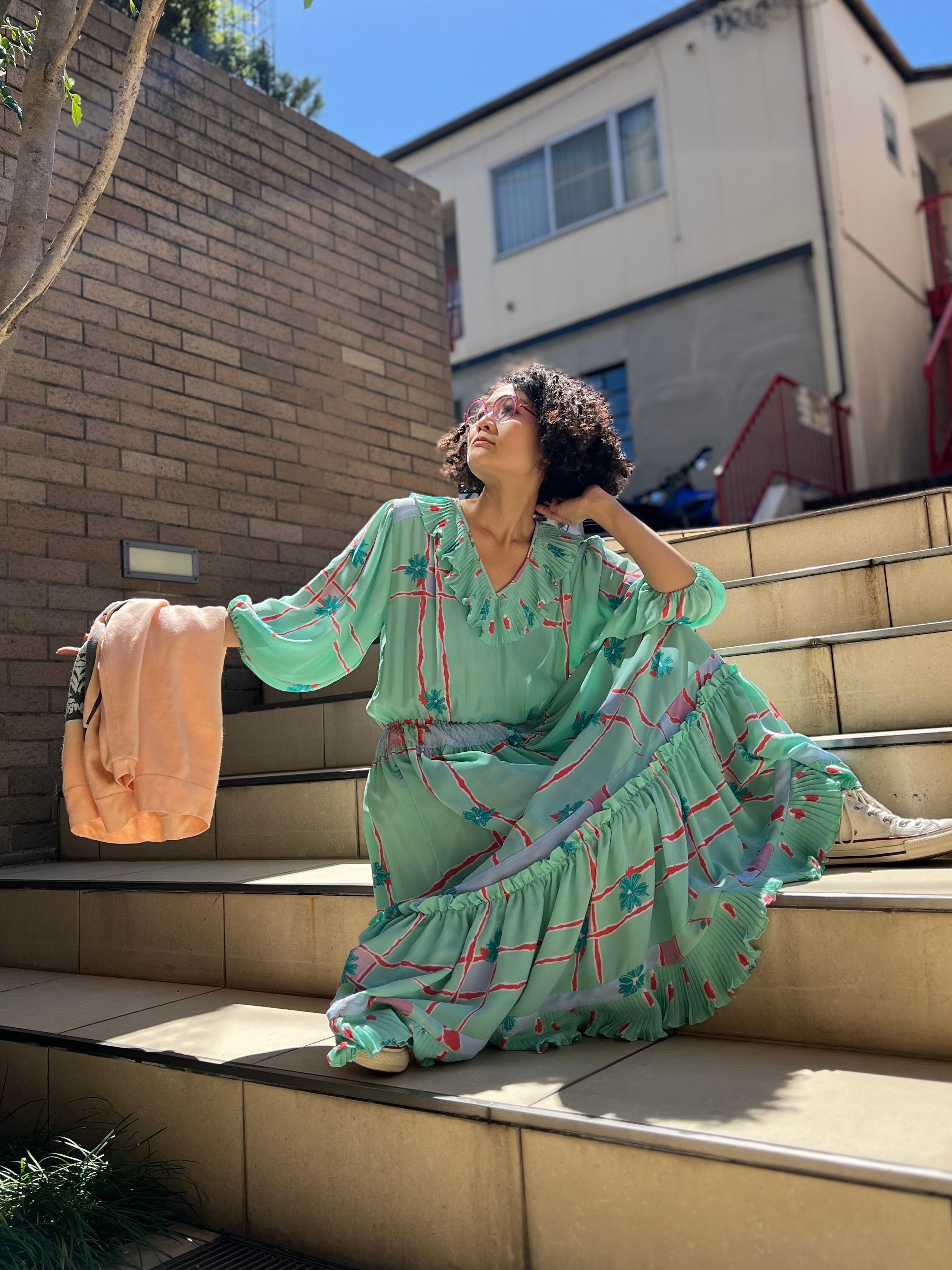 Diane freis mint green floral dress ( ダイアン フレイス ミント  