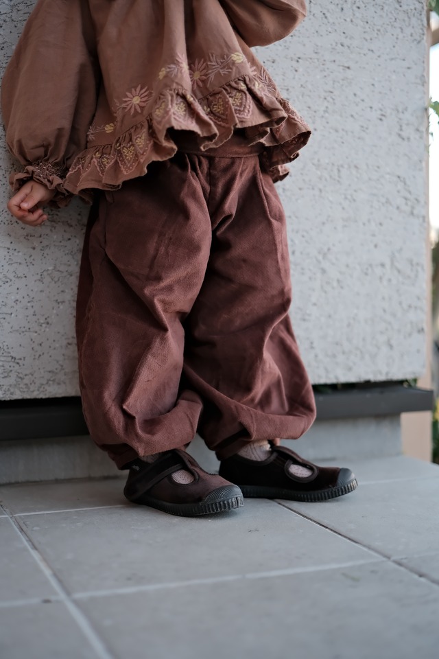 《即納》Little Cotton Clothes / Jessica Trousers Velvet in Nutmeg