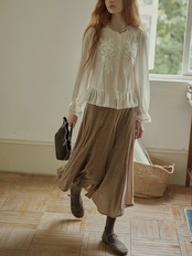 Ancien Velour Lace Frill Blouse F0842
