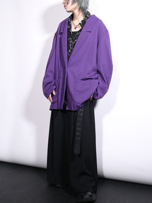 purple color drapery oversize easy tailored jacket