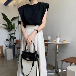 キャップスリーブＴシャツ＋スカート、２点セットアップ　A0896