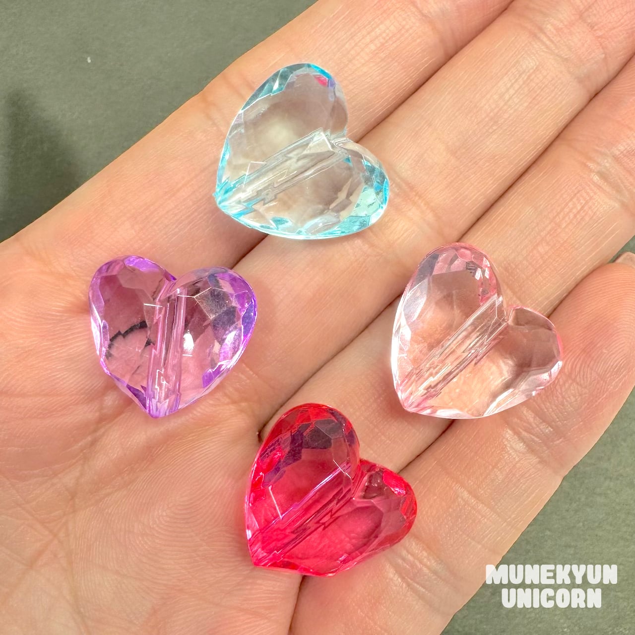 O276【30個】魔法ステッキ の ミニ ハートビーズ 別注カラー【4