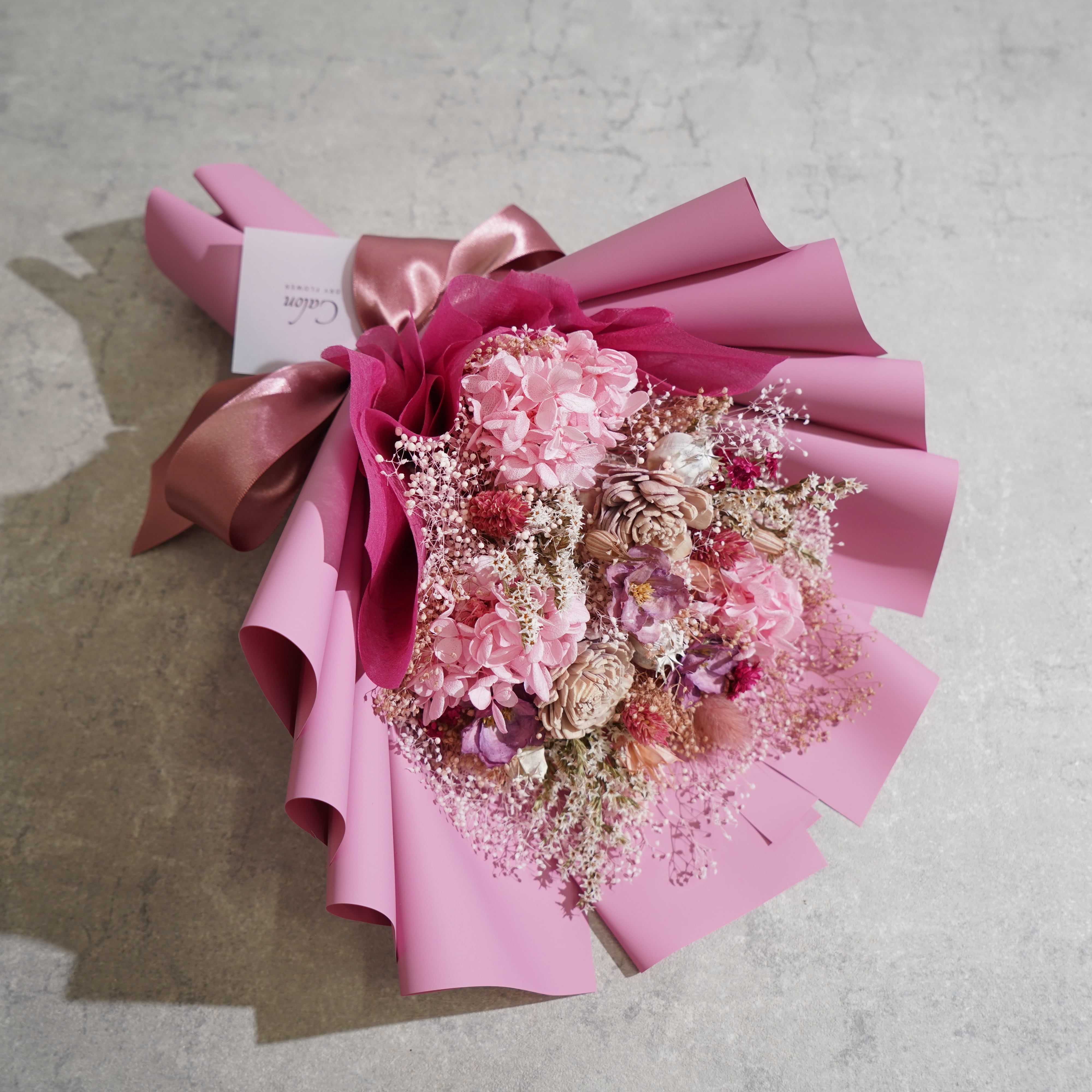 ドライフラワーの花束 Mサイズ ピンク M-398≪限定1点≫