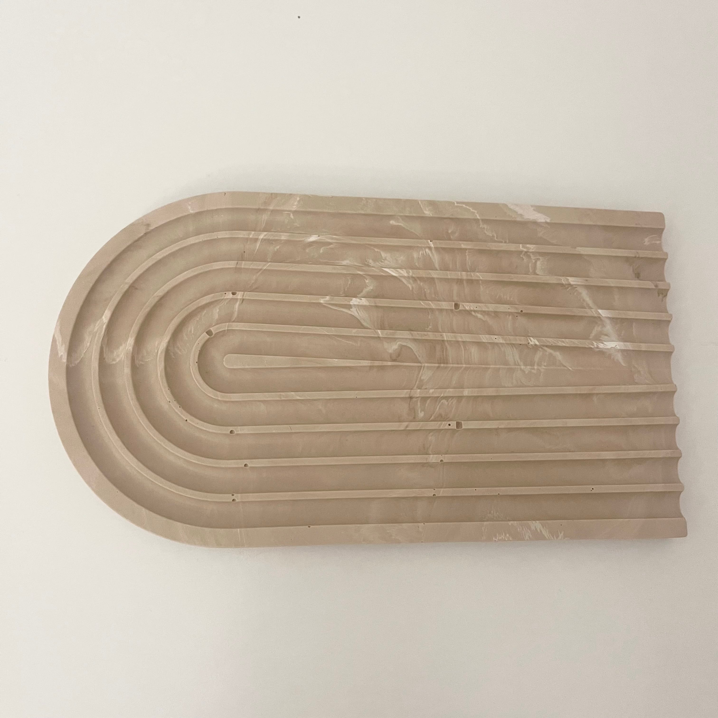 mulch tray【beige×white】ジェスモナイト Jesmonite | PAY ID