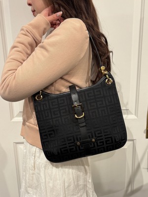 GIVENCHY / vintage  black canvas bag.