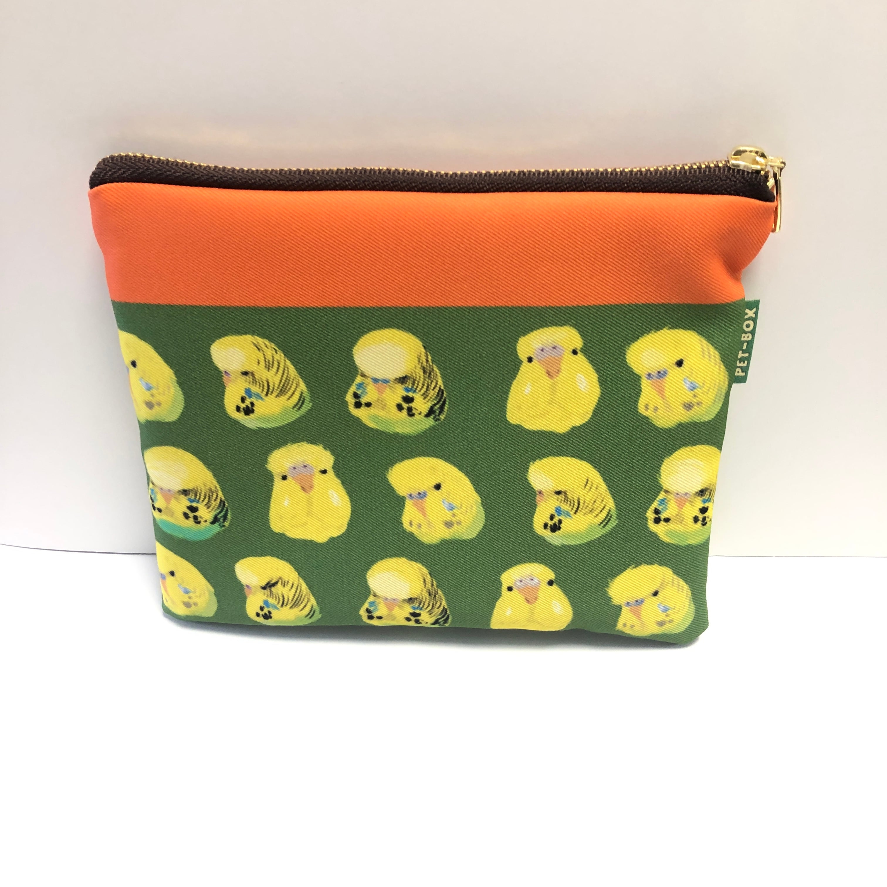 20cmポーチ　セキセイインコ　マチあり ジャンボセキセイインコ イエロー ポーチ M | petbox1976