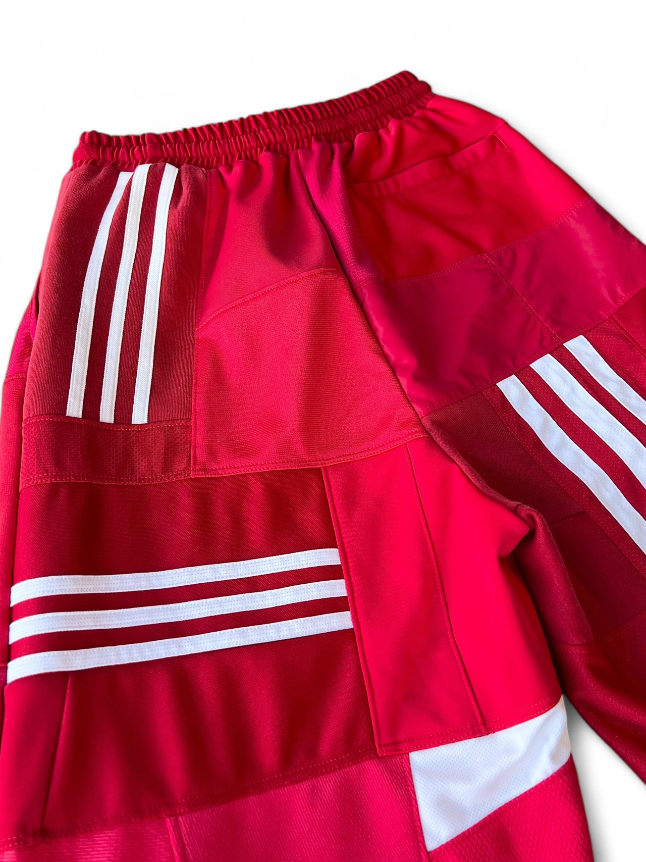 KOH ISHIGURO Upcycled Crazy Patchwork LINE wide pants -RED- Mens model - 5