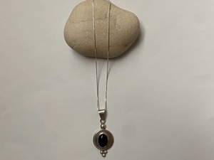 〈vintage silver925〉black onyx modern necklace