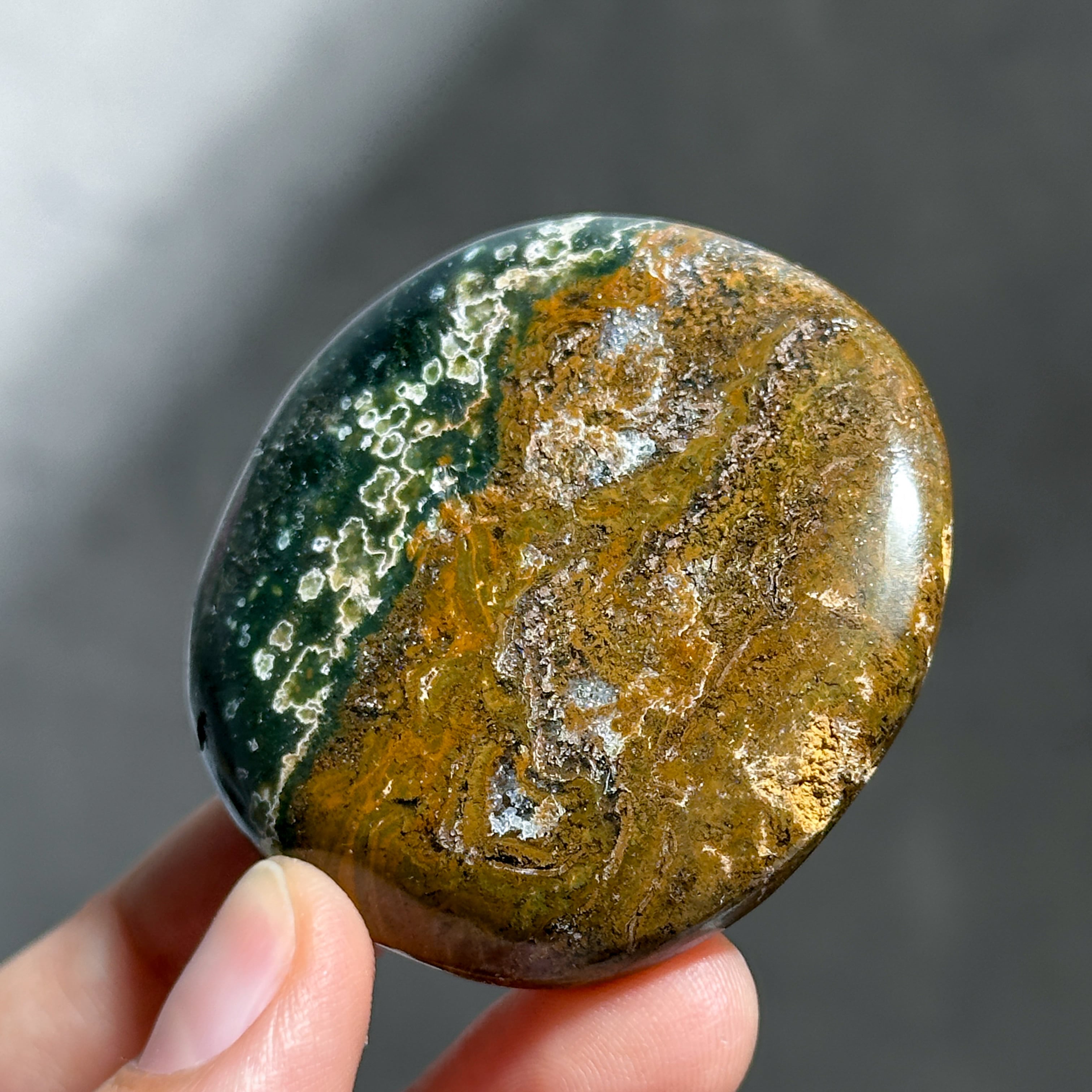 オーシャンジャスパー パームストーン33◇ Ocean Jasper ◇天然石