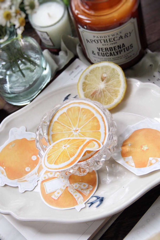 花と果実のダイカットメモ　5種30枚入り　橙意多多シリーズ【野柚Neinei】[NN-07]