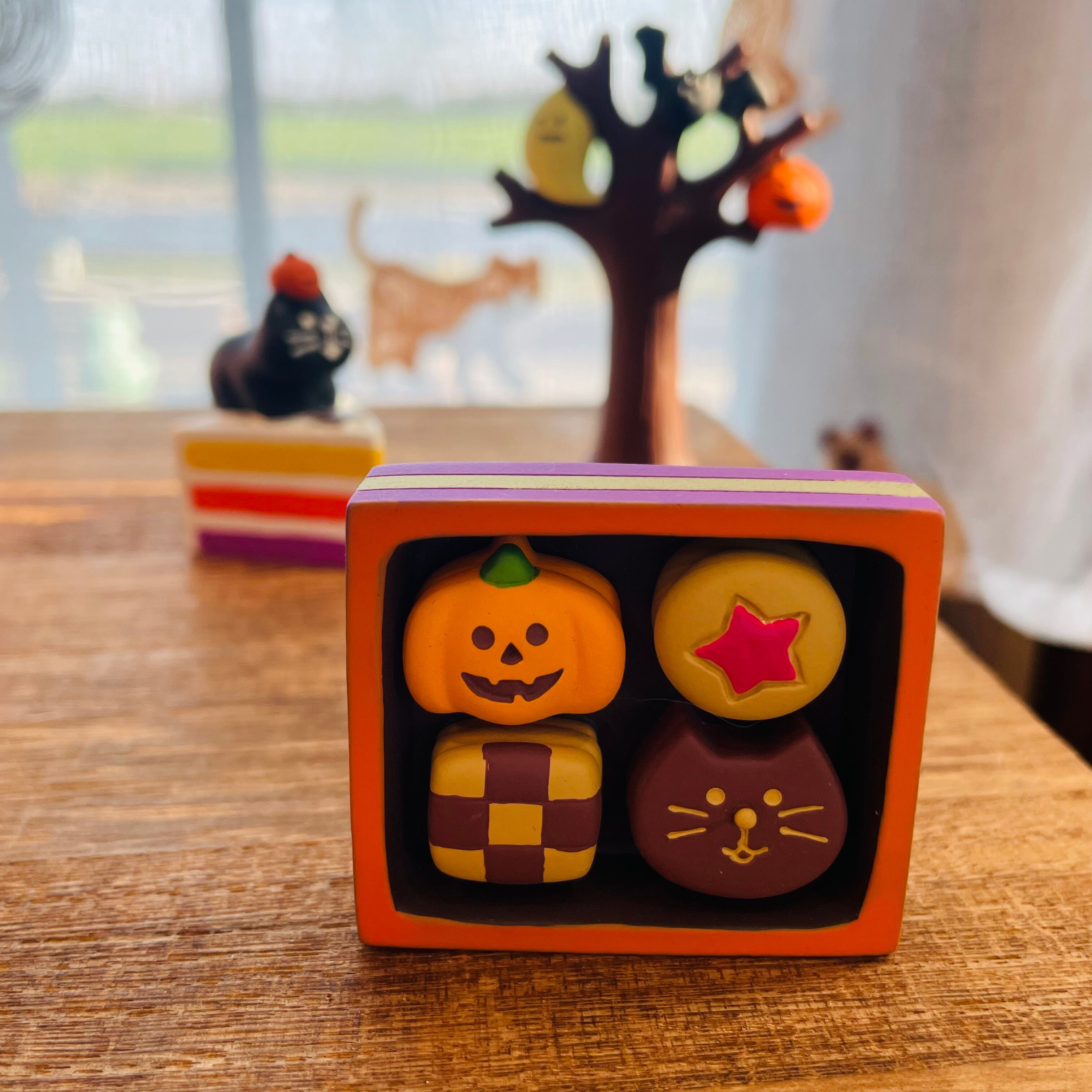 concombre｜コンコンブル｜ハロウィンクッキーBOX  猫雑貨 ねこ ネコ  ディスプレイ 収集癖 コレクション