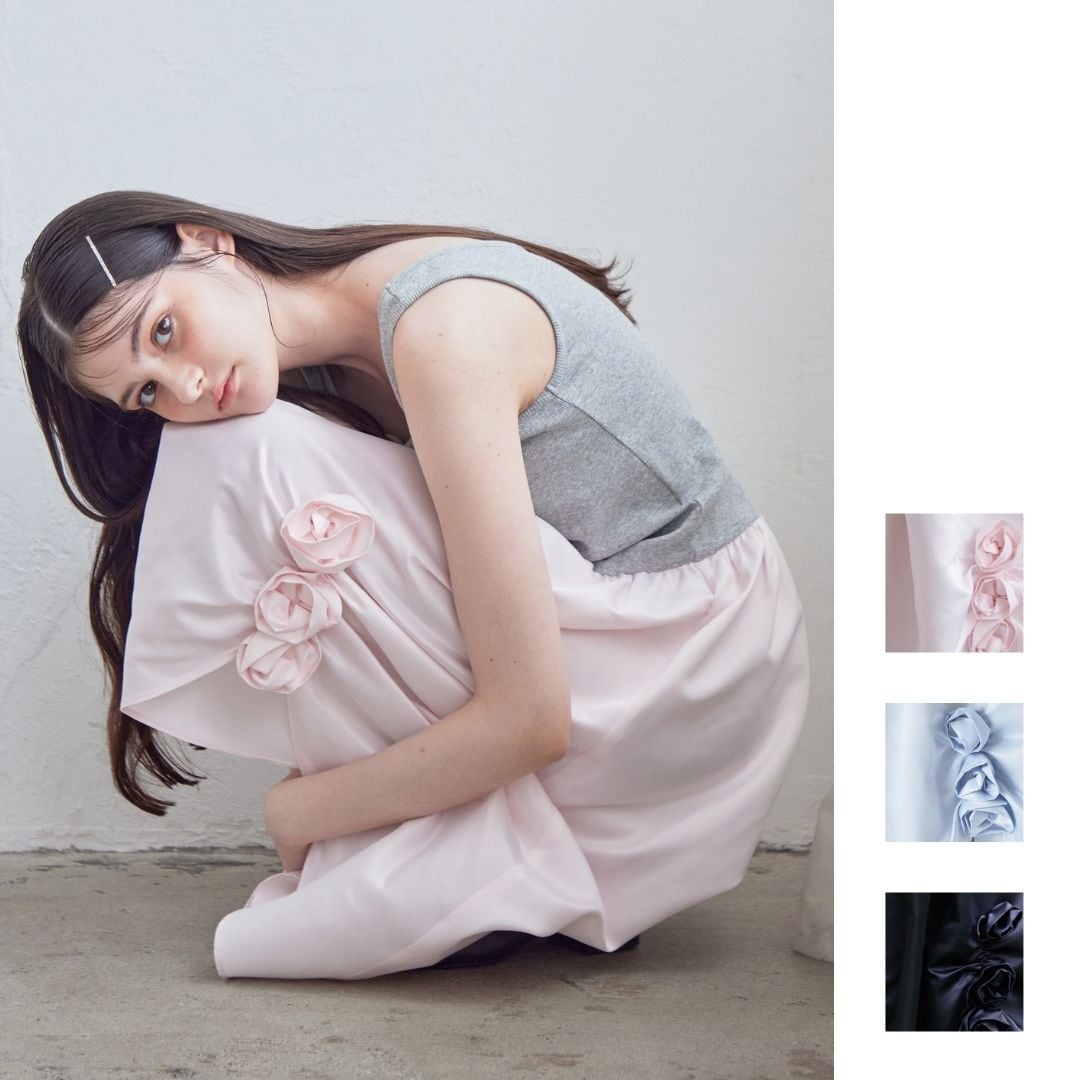 ローズチュールオフショルブラウス / Rose tulle off shoulder blouse