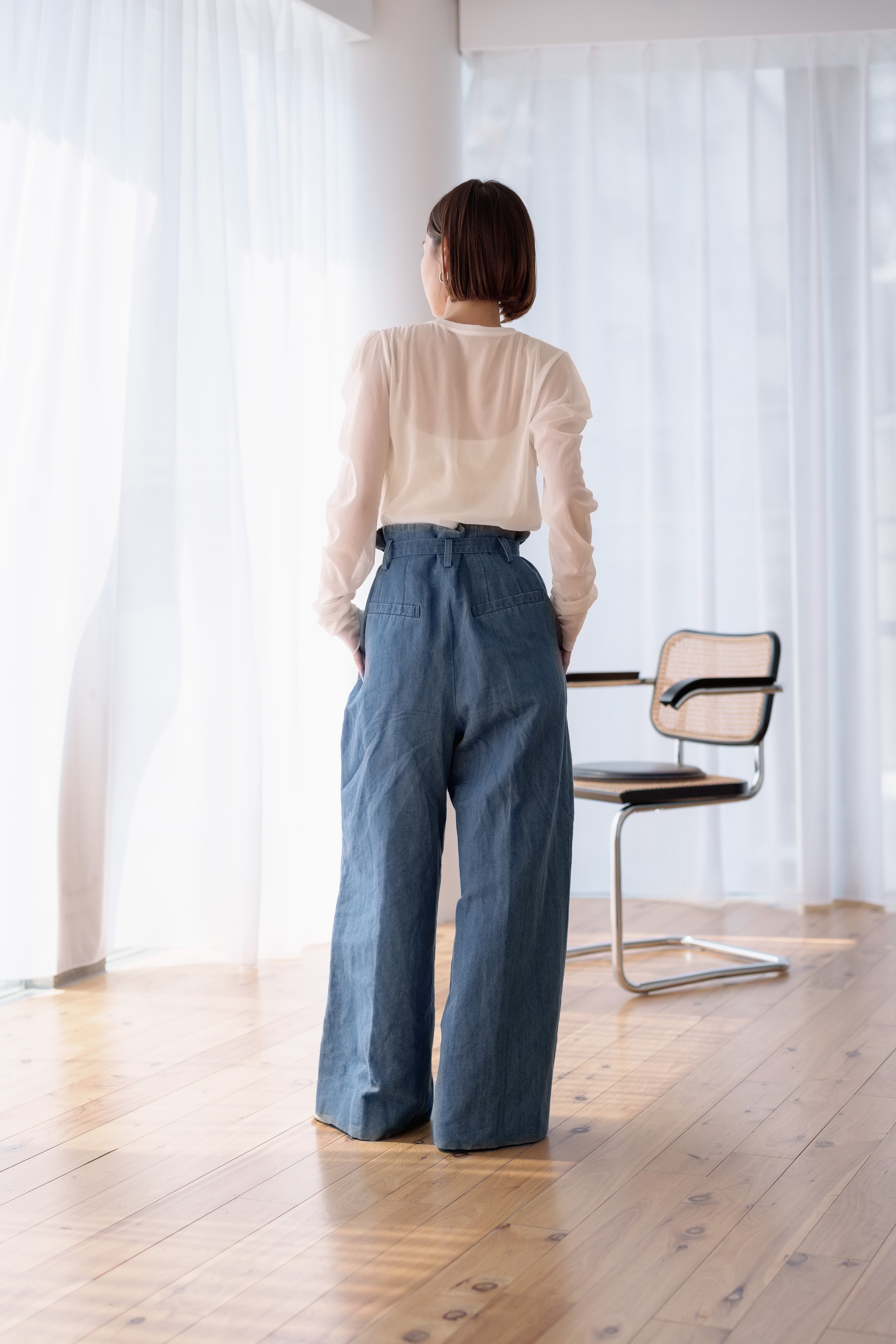 Edge Sheer Tops(white) ご注文から1週間前後で発送 | roughlow