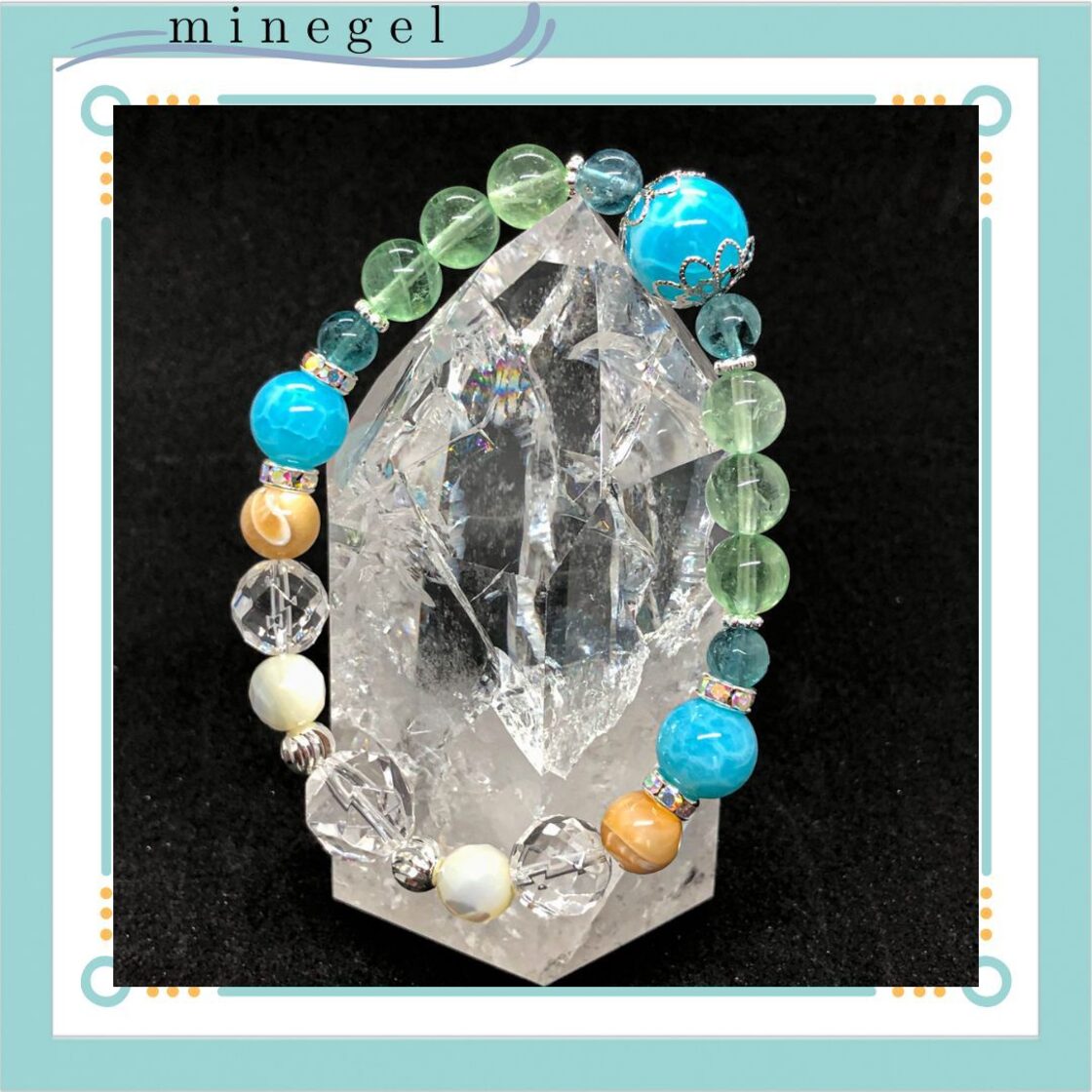 爽やか フローライト ブレスレット✨ ｜minegel-オーダーメイドできる 