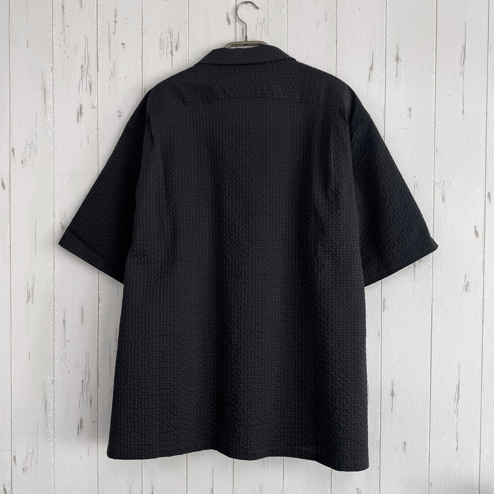 8G DOTAIR?? COOLMAX SUCKER OPEN COLLAR SHIRT -BLACK- | 8G SHOOT