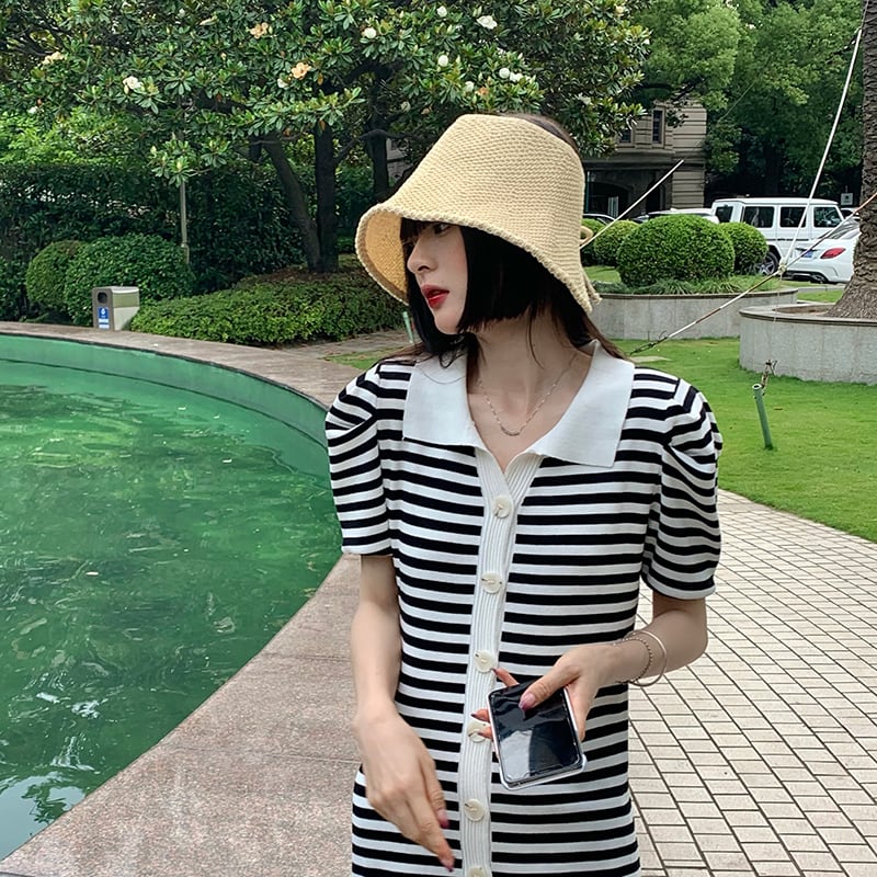 ニットトップス サマー 帽子 夏物 ブラック・アイド・ピーズ45740425337