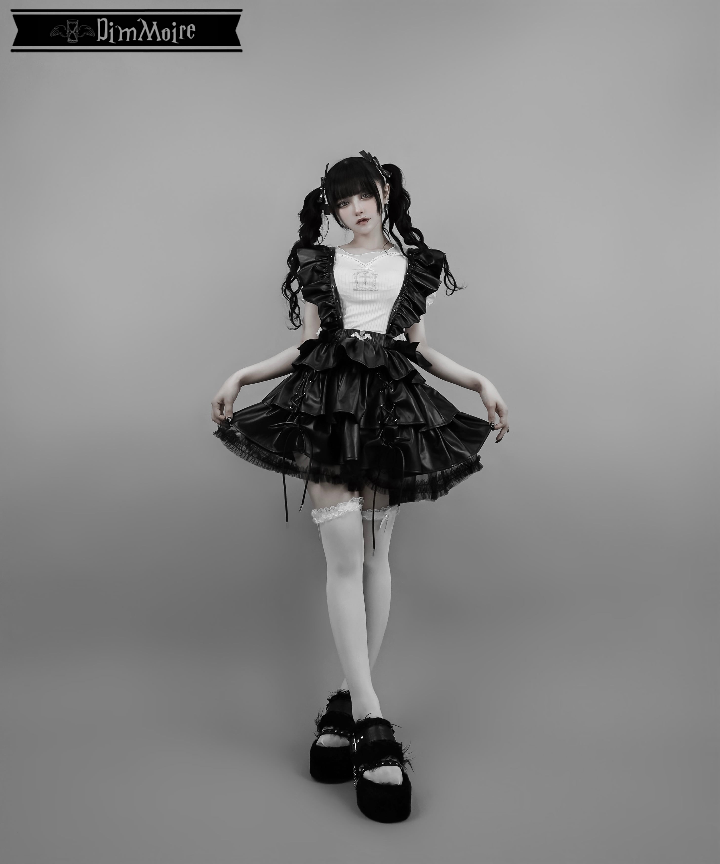 ファー×スタッズサンダル【Black】 | DimMoire ファー×スタッズサンダル【Black】 | DimMoire
