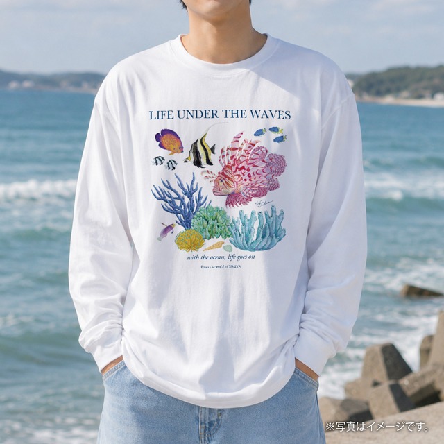 海の生きもの長袖Tシャツ（ミノカサゴ）｜LIFE UNDER THE WAVES Model-12