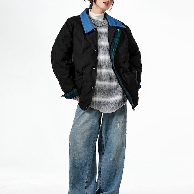 quilted collared jacket 10865