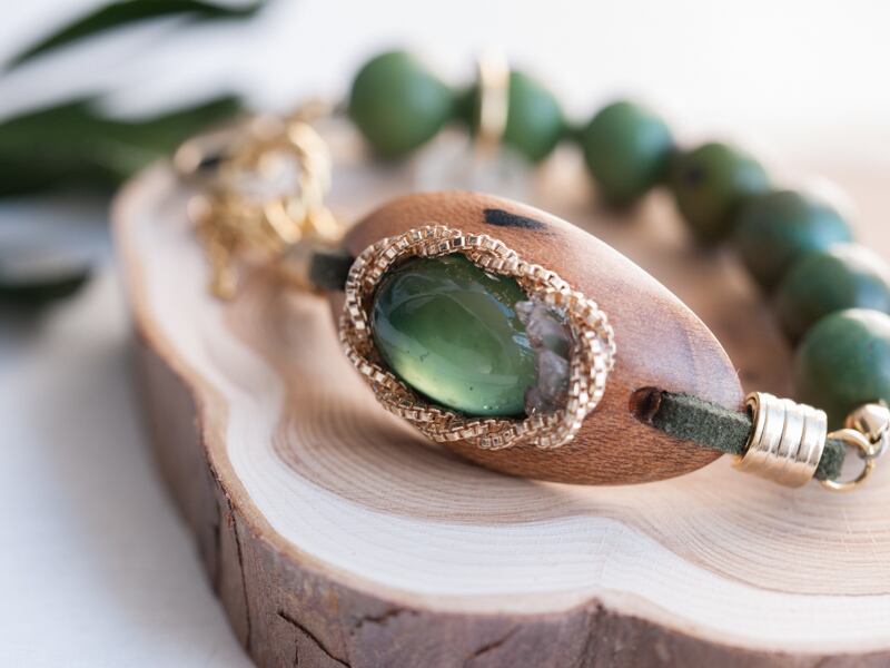 【アンチゴライトとメイプルの深緑ブレス】B139-1